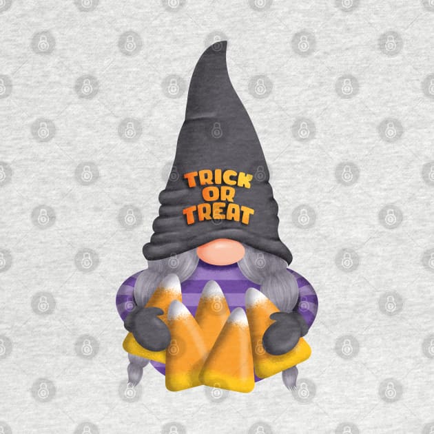 Gnome with Candy Corn - Trick or Treat by Kylie Paul